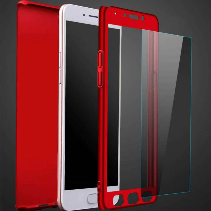 Luxury 360 Full Cover Shockproof Phone Case For OPPO F3 F5 F7 F1S R7 R7S R9 R9S R11 R11S Plus R15 Dream F9 + Tempered Glass |