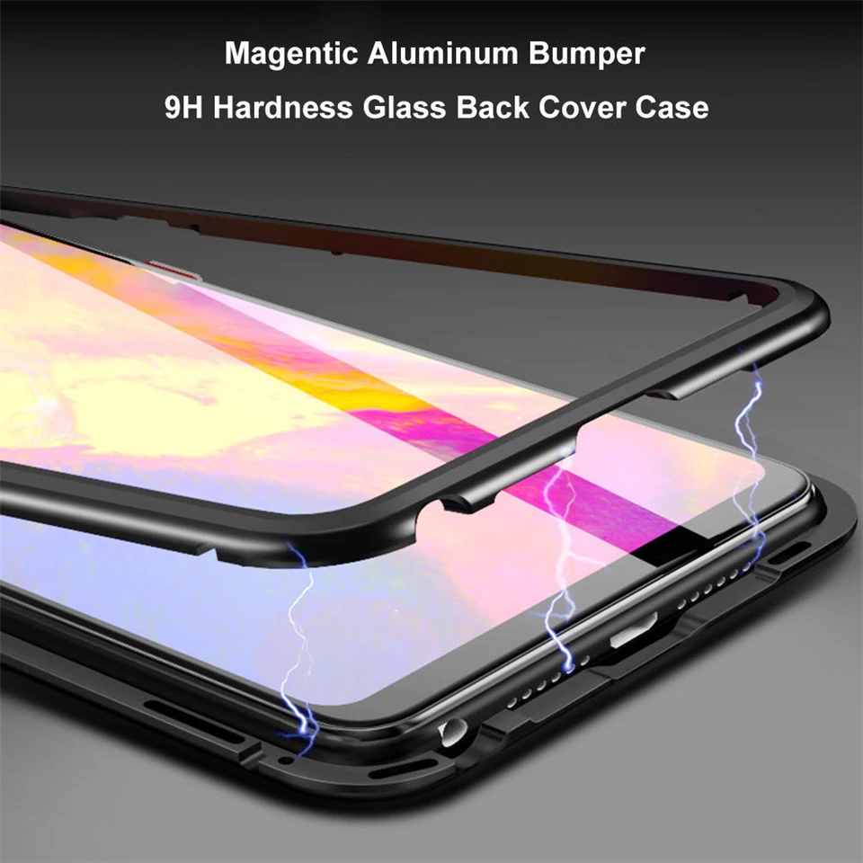Магнитный Адсорбция дело для huawei P20 Pro 360 флип металлическая оправа магнит телефон