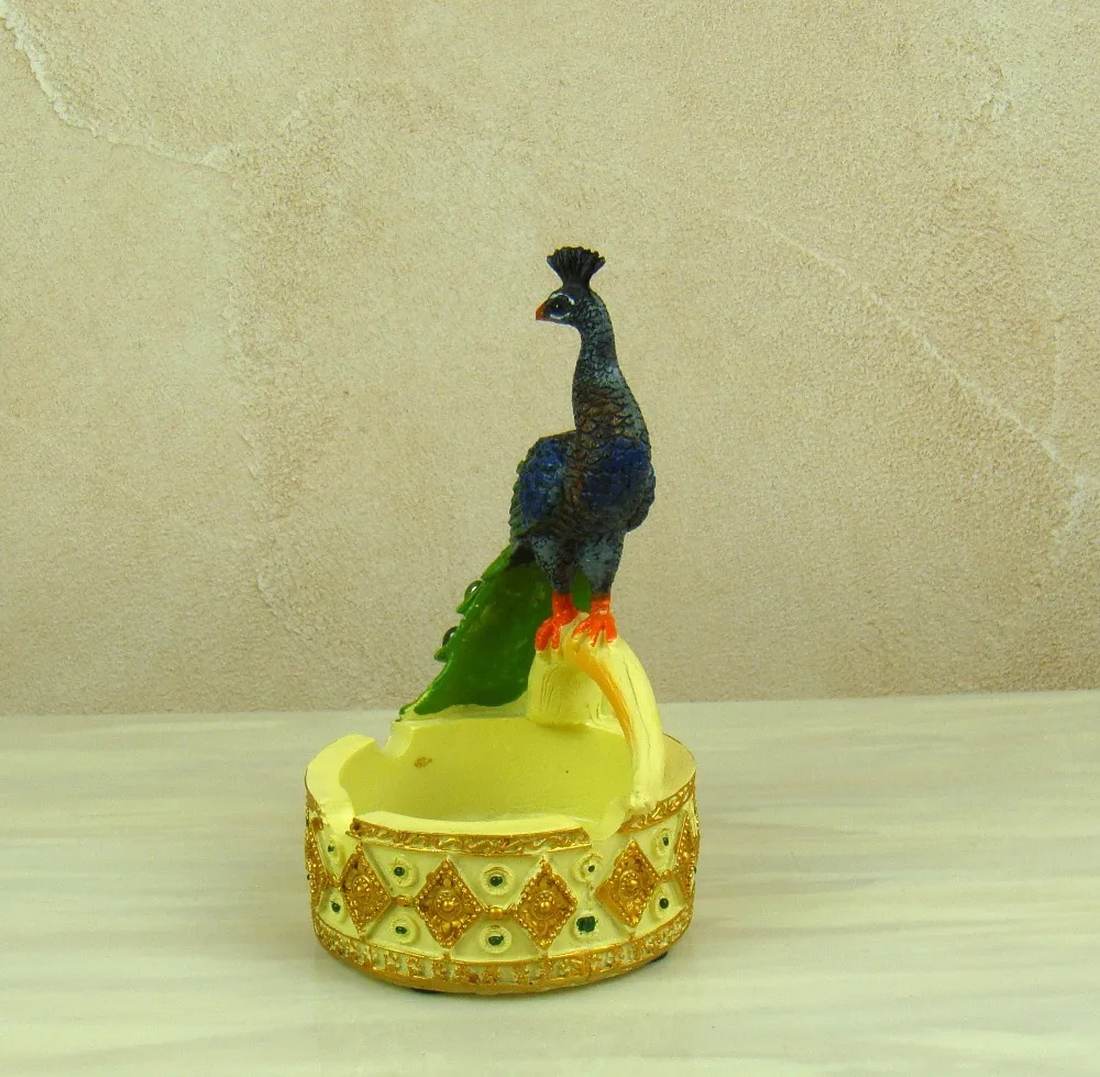 Handmade Peacock Miniature Figurine Decorative Resin Animal Organizer Box Mascot Trinket Gift and Craft Ornament Accessories | Дом и сад