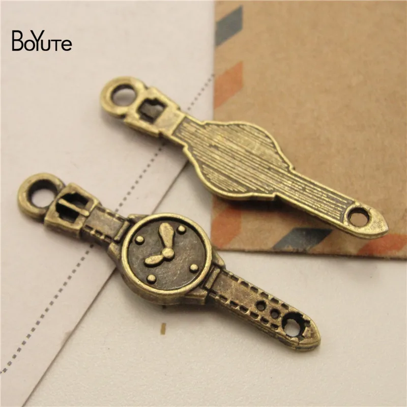 BoYuTe (100 шт./лот) металлический сплав 35*9 мм часы кулон шармы Diy ручной работы