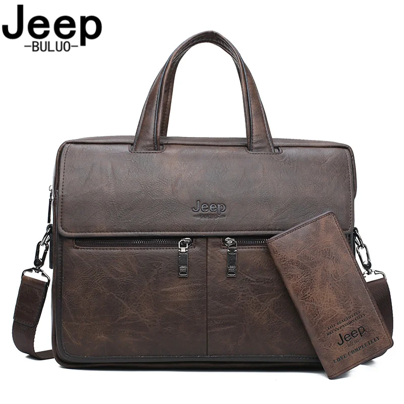 Мужские деловые сумки jeep buluo, оранжевый портфель для ноутбука 14", сумка из спилковой кожи, деловой портфель для путешествий, все сезоны