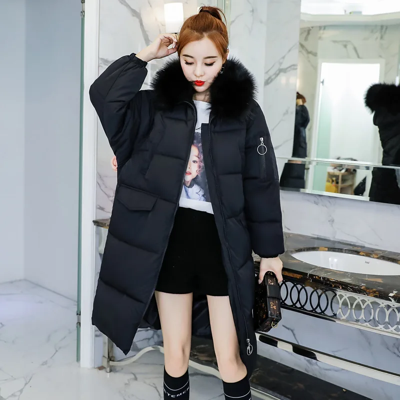 Длинные теплые модные женские зимние пальто и куртки с капюшоном карманами