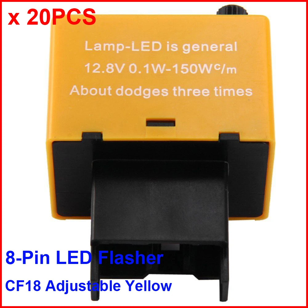 20 шт. CF18KT СВЕТОДИОДНАЯ мигалка 8 Pin Регулируемый желтый релейный модуль фиксация