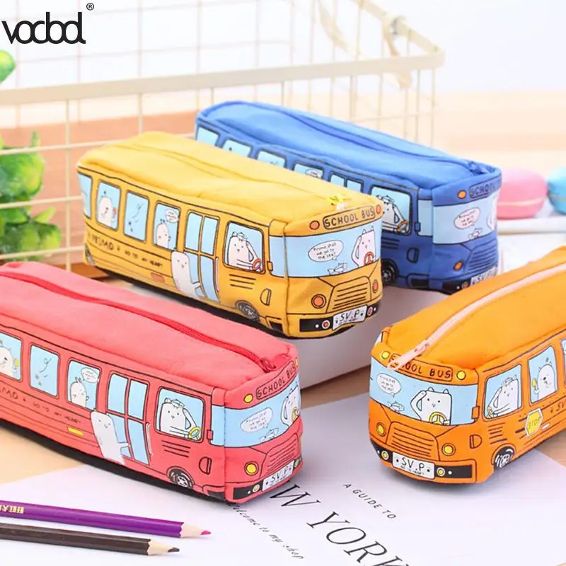 Чехол карандаш VODOOL School Bus для мальчиков и девочек креативный автомобильный