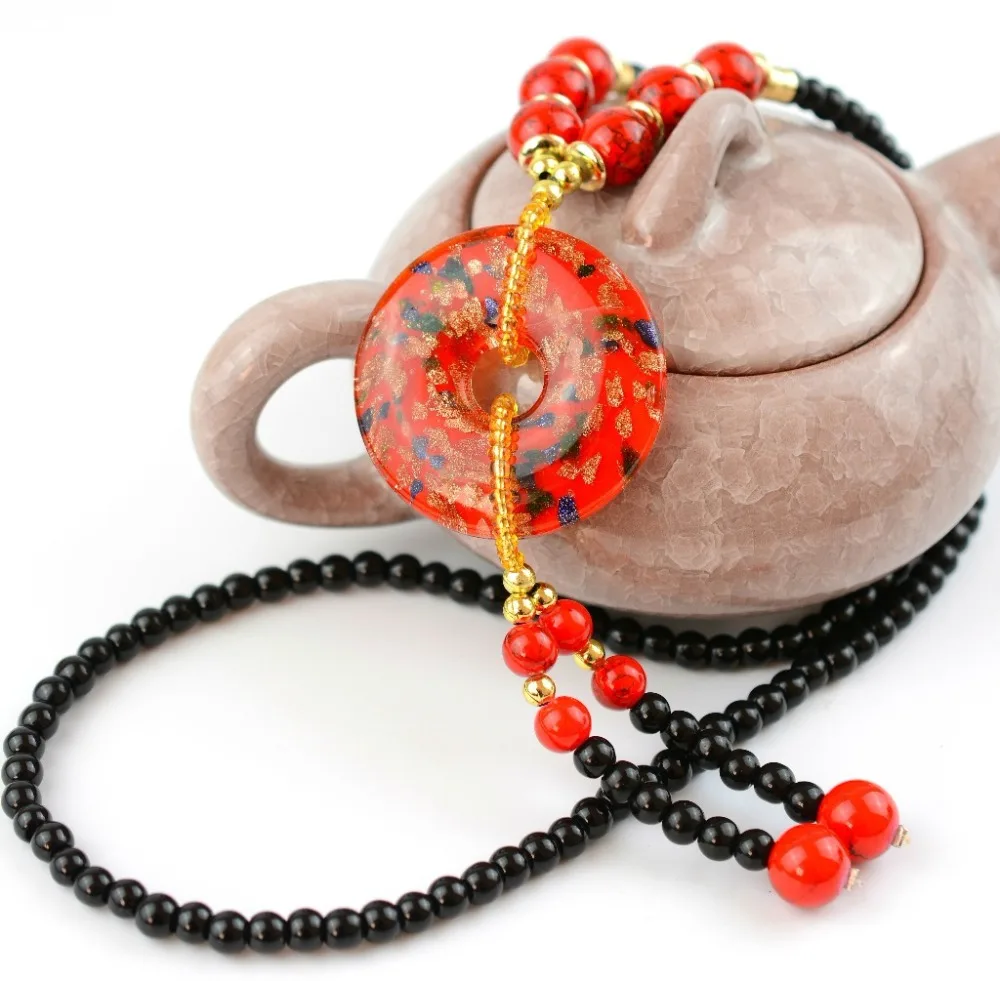 

Bohemian style glaze exquisite popular jewelry necklace hand-made color synthetic material all-pearl sweater chain