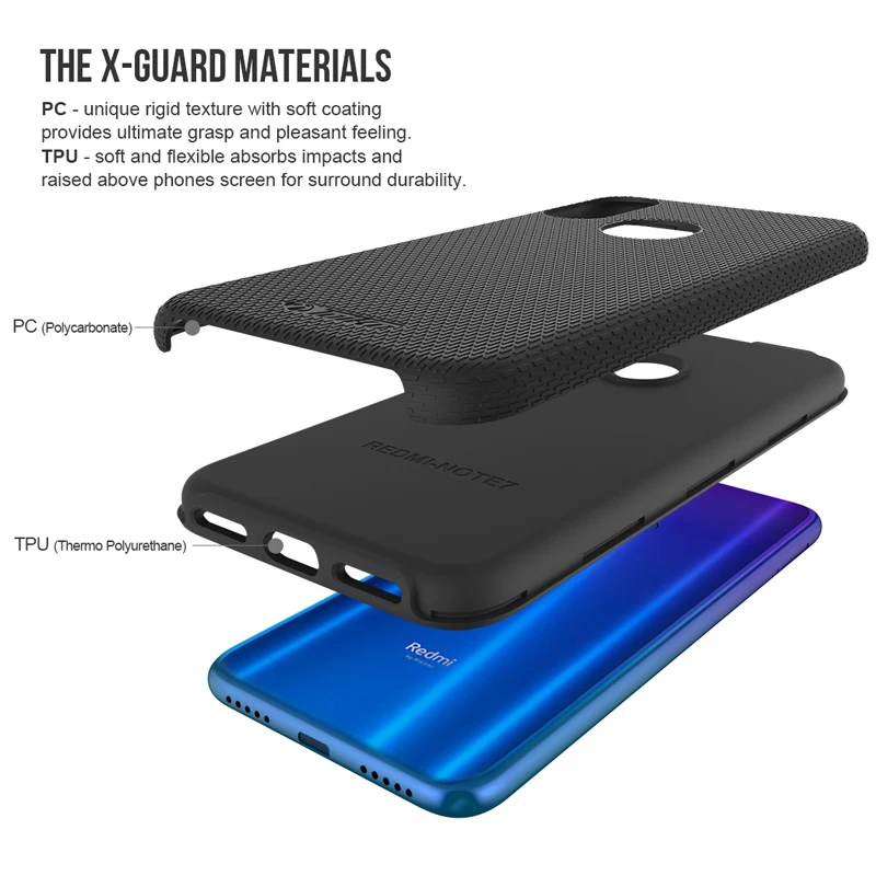 Роскошные противоударные Чехлы TOIKO X Guard для Xiaomi Redmi 7 армированный бампер Жесткий