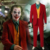 cosplaydiy movie joker romeo 2019 arthur fleck cosplay fancy carnival halloween costumes joker costume red suits