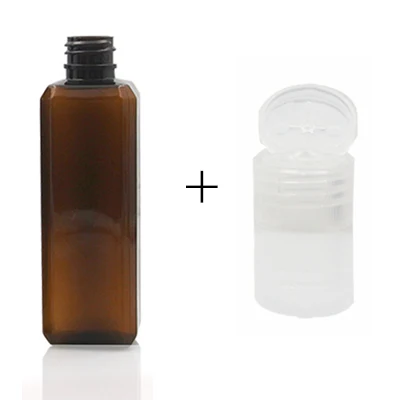 brown with clear cap Sedorate 50 шт./партия 100 мл ПЭТ Косметический флакон крышка шампуня бутылка для многоразового использования Макияж Контейнер для смывки чехол JX043-2 - Цвет: brown with clear cap