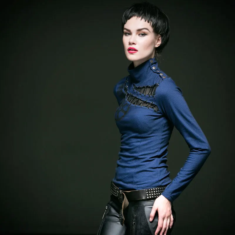 Женская футболка панк готика красный кофейный синий T362|punk rave|t-shirt harajukupunk fashion |