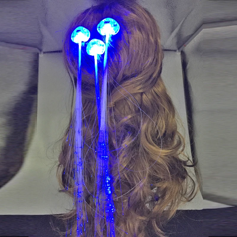 Fashion 12pcs Blue Color LED Light Up Hair Braid Flash Hairpin For Party Show Luminous Headdress Dancing Christmas Props | Дом и сад