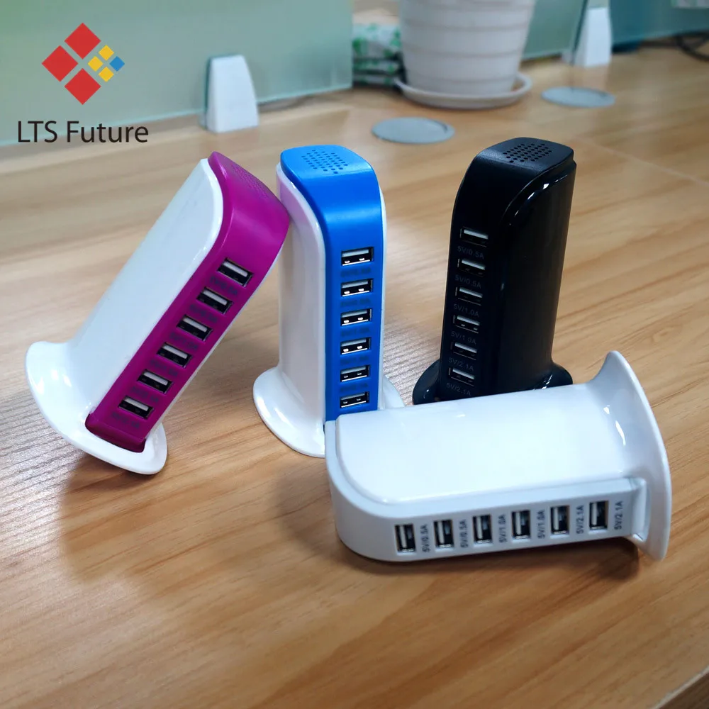 

Fast Multi 6 USB Port Hub Charger Desktop Quick Charging Dock Station Home Multiple Travel Adapter Wall Socket US AU EU UK Plugs