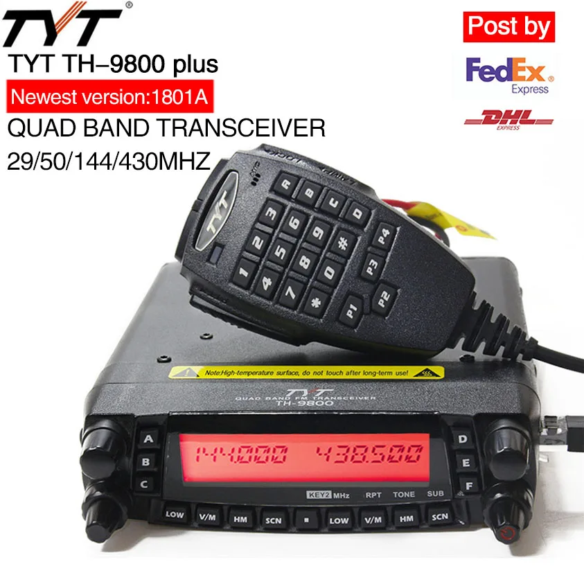 TYT TH 9800 Plus мобильный радиоприемник 1806A версия четырехдиапазонный трансивер TH9800