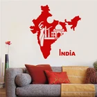 Виниловая наклейка на стену, индийская карта, страна, индуийская девушка, танцор, тадж-махал, наклейка на стену, цитата, художественный декор, настенный плакат J90