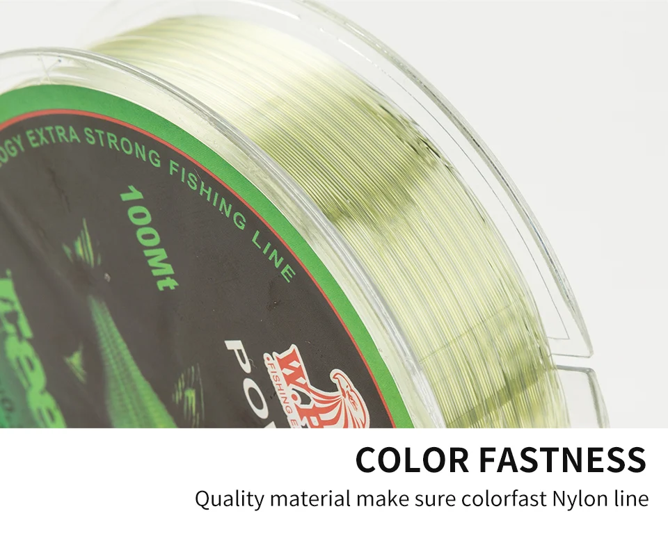 W.P.E FeeDer Nylon Fishing Line 100m 0.20mm-0.60mm Super Strong Monofilament 6.02-37kg Carp Fish Main Line Fishing Accessories