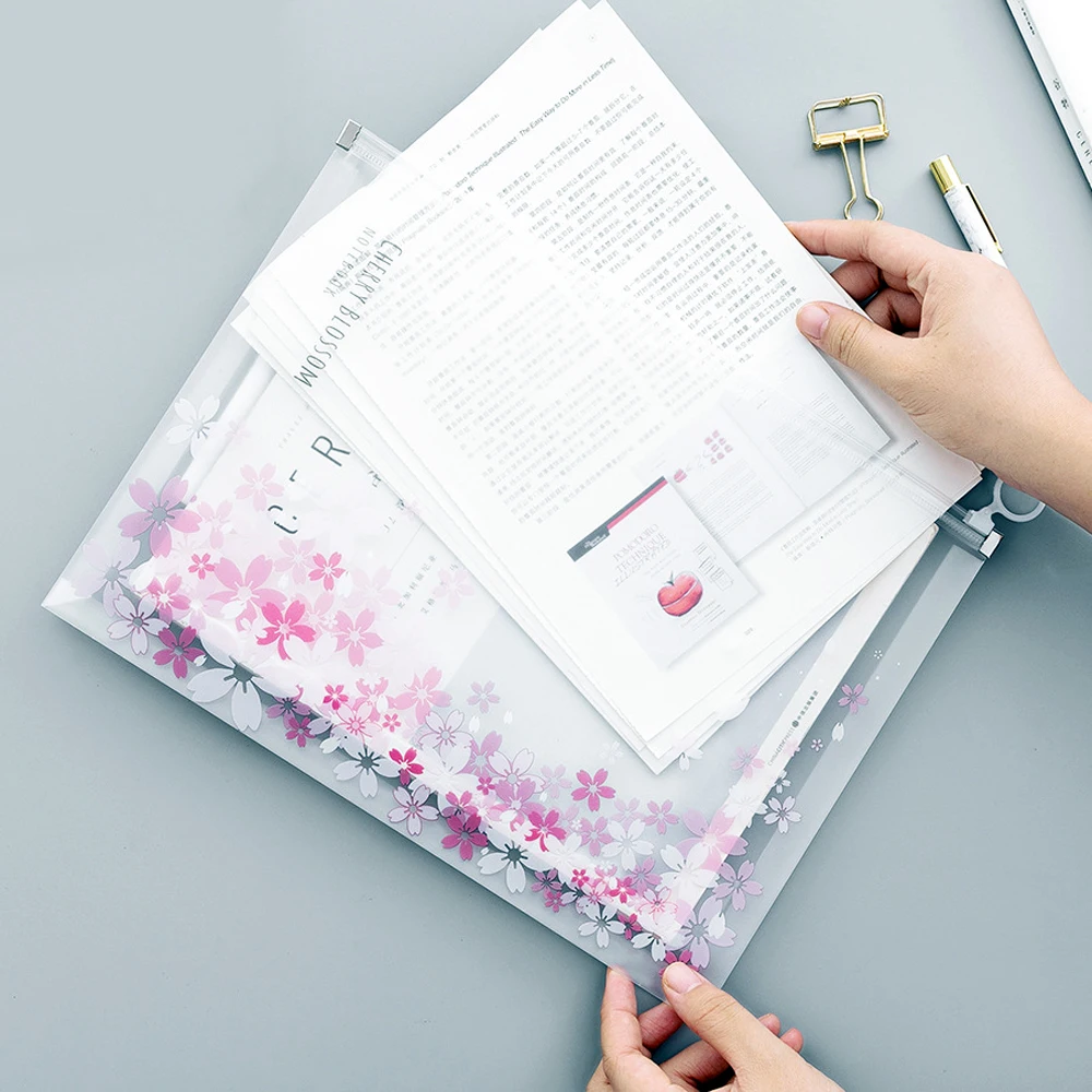 Милый растительный пейзаж папка для документов А4 кавайные канцелярские