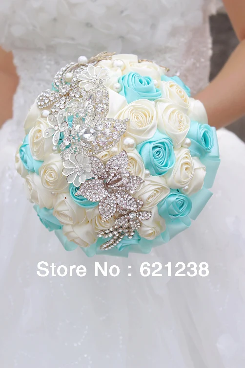 8-дюймовый букет из синих и бежевых роз многоцветная ручная работа на выбор для