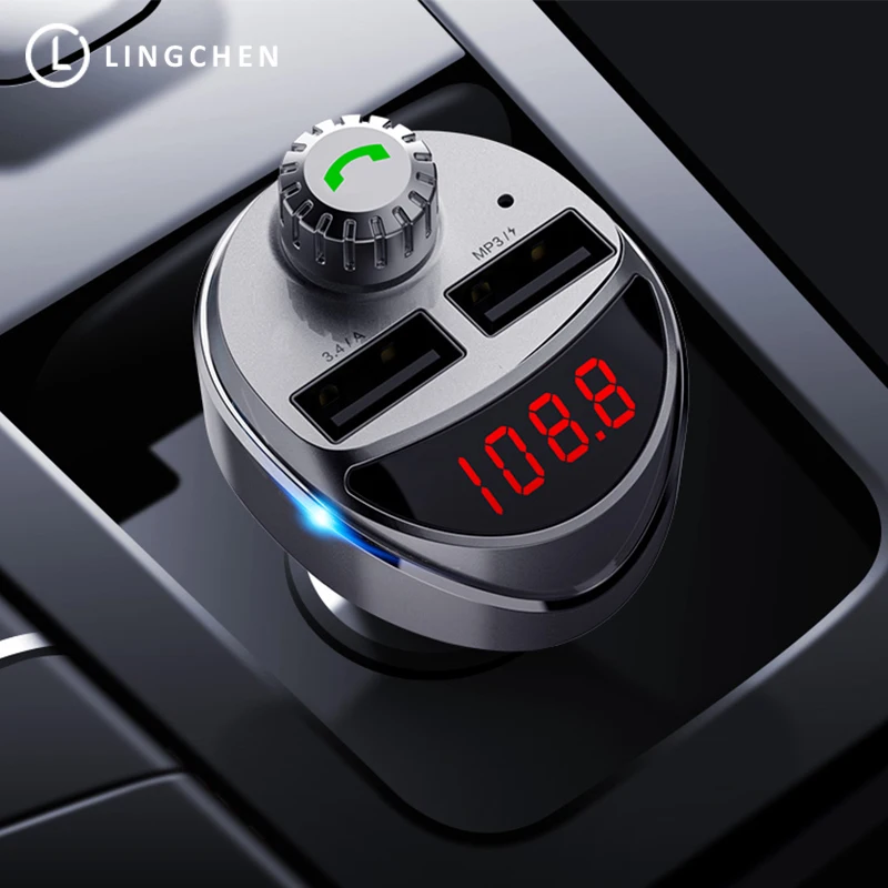 LINGCHEN Bluetooth автомобильное зарядное устройство Автомобильный fm передатчик Handfree MP3