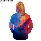 Мужская толстовка на молнии, с объемным принтом