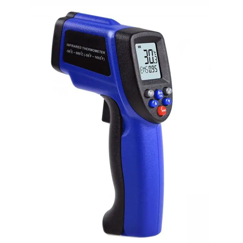 Бесконтактный цифровой инфракрасный термометр с ЖК-дисплеем 12:1 -50 ~ 900 градусов