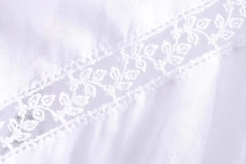 2019 новые женские милые выдалбливают Вышивка Кружева Лоскутная Ткань Белый слинг