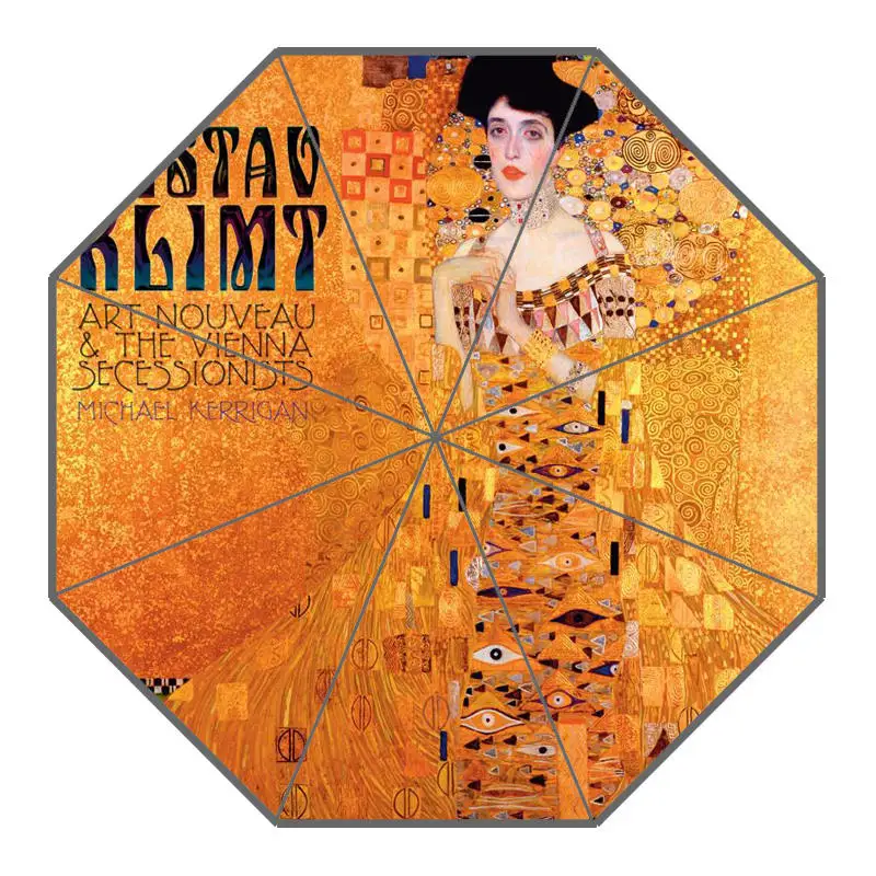 Цвет: желтый Пользовательские Зонты Gustav Klimt Новое поступление полезный складной солнечный и дождливый солнцезащитный зонтик - Цвет: Цвет: желтый