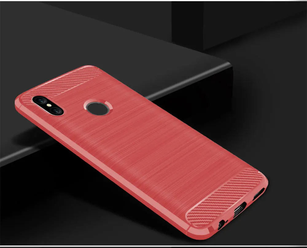 Красный Для Xiaomi Mi 8 чехол Mi 8 lite чехол из углеродного волокна противоударный чехол для Xiaomi mi8 силиконовый защитный чехол для Xiaomi Mi8 SE - Цвет: Красный