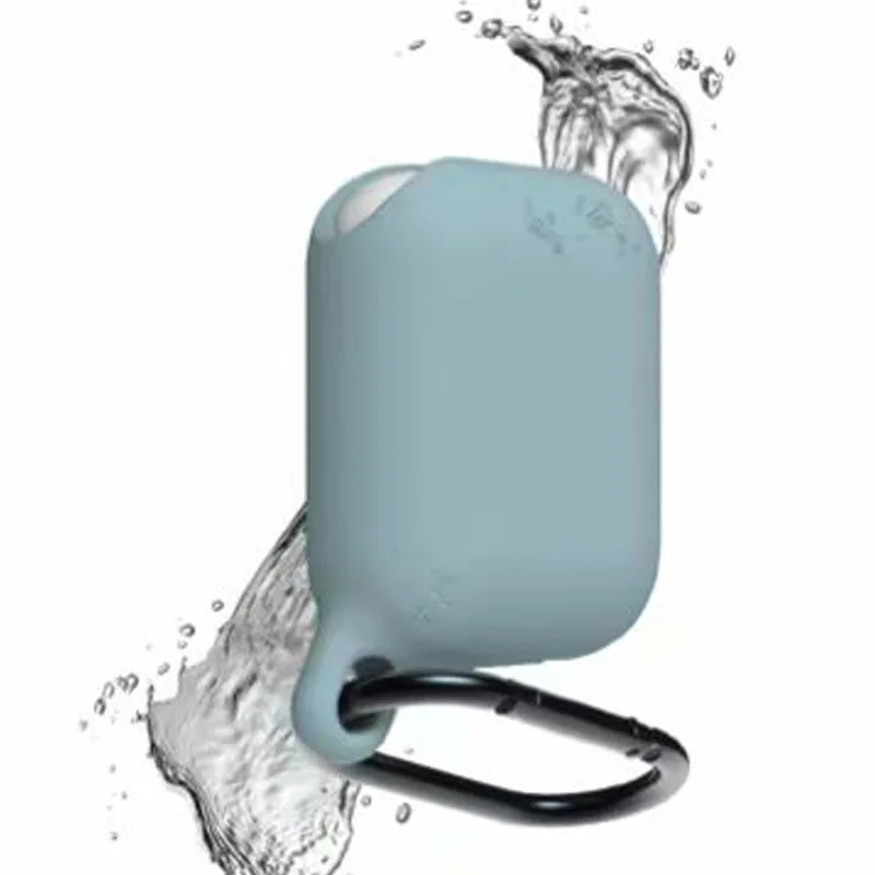Темно-желтый Чехол для наушников AirPods, водонепроницаемый силиконовый чехол для зарядки, набор аксессуаров - Цвет: Темно-желтый
