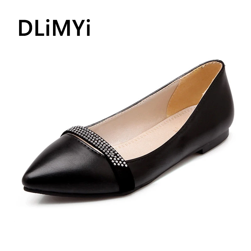 Women's spring fashion non-slip wear-resistant rubber sole ladies shoes pointed flat |