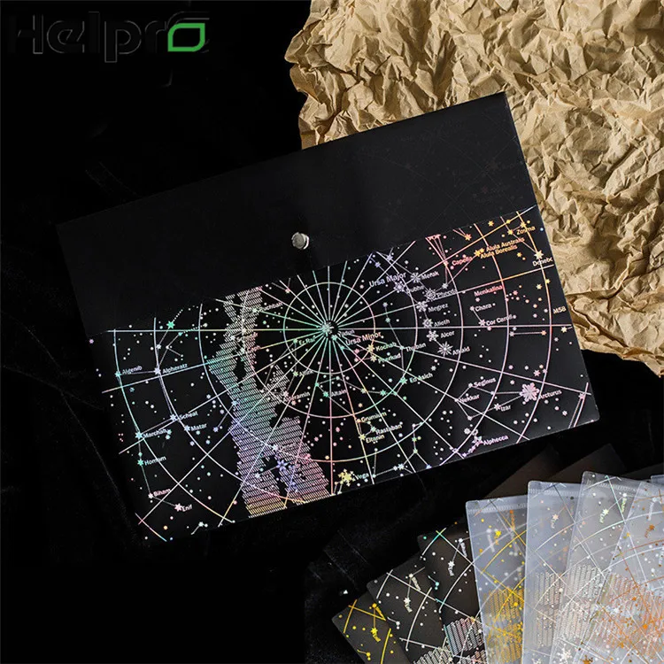 Helpro 1 шт. лазерная сумка для скраба с кнопками файлов горячая штамповка звездное