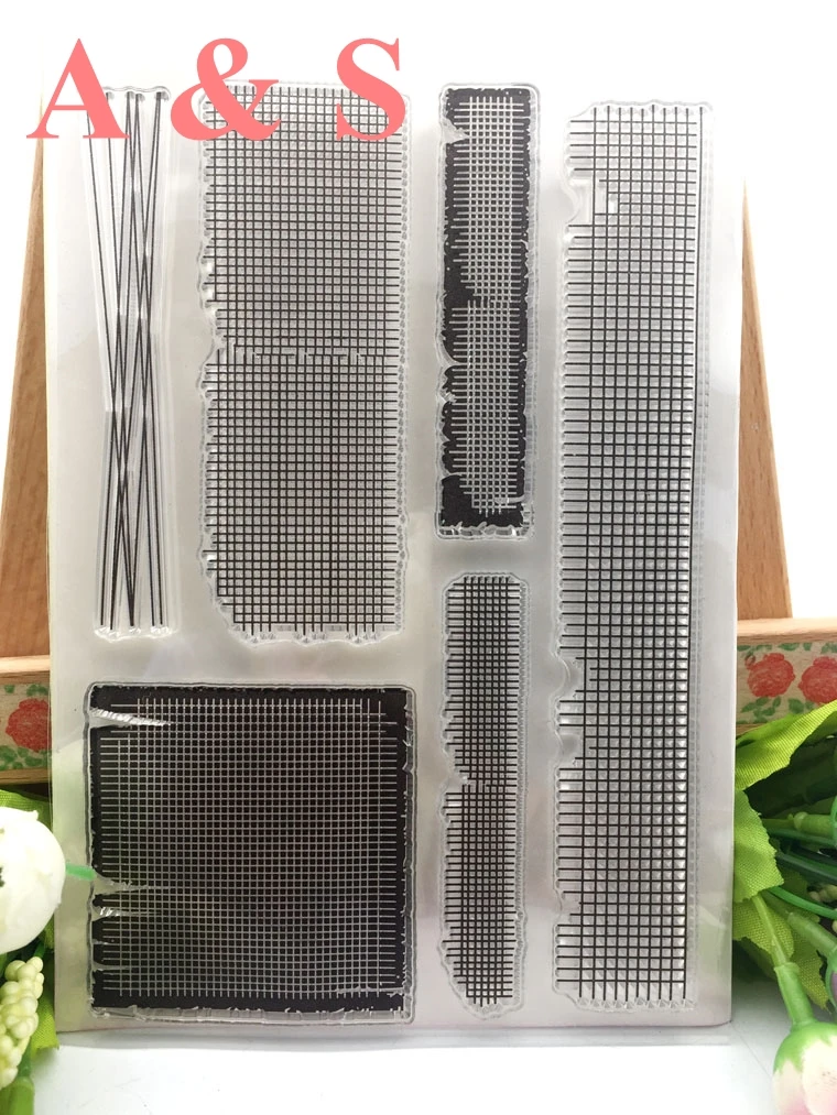Задний план сетки прозрачные штамп DIY силиконовые Уплотнители Скрапбукинг/карты