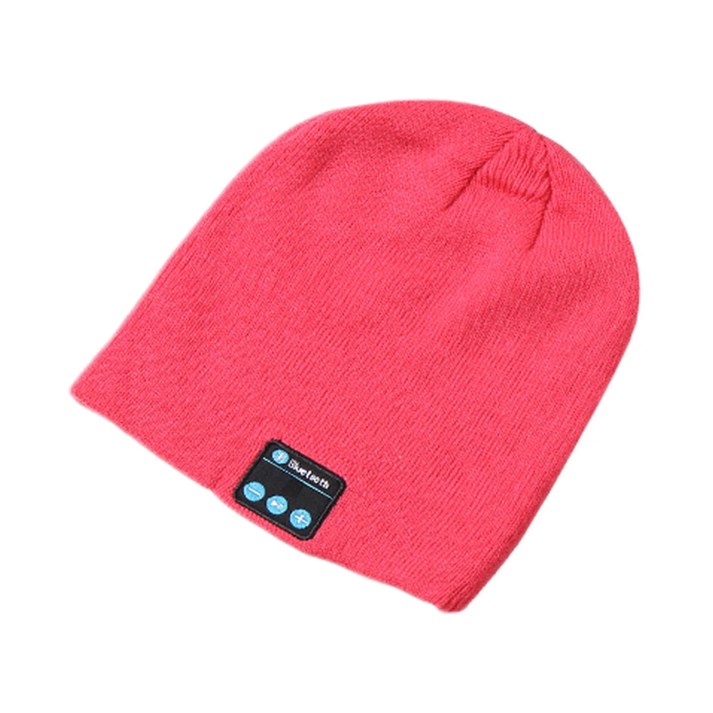 Красный Vapeonly Knitted Hat Headphone Outdoor Sports Wireless Bluetooth Earphone with Mic handsfree Headband Headset Cap for Smartphone - Цвет: Красный