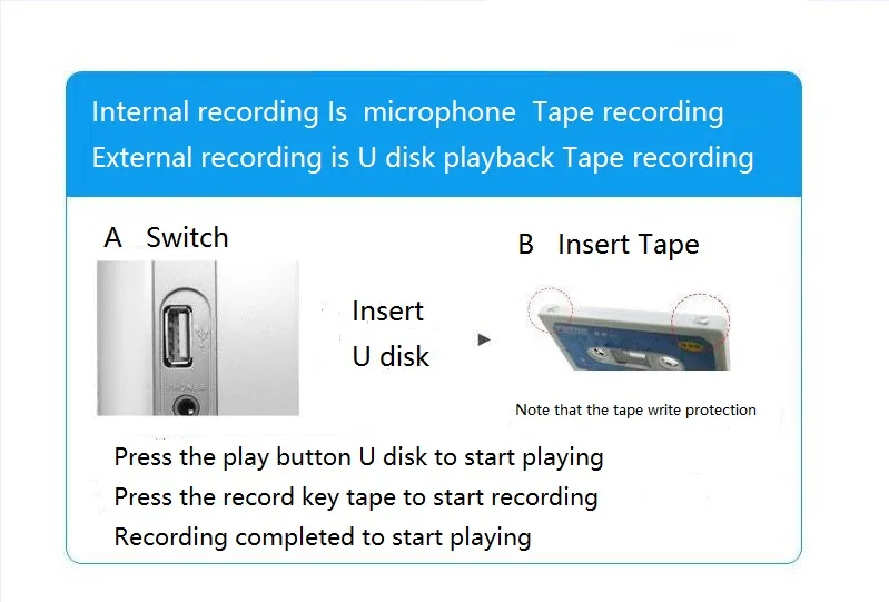 PANDA 6505 FM AM радио магнитолы USB флэш-накопитель MP3 Воспроизведение радио кассетный плеер