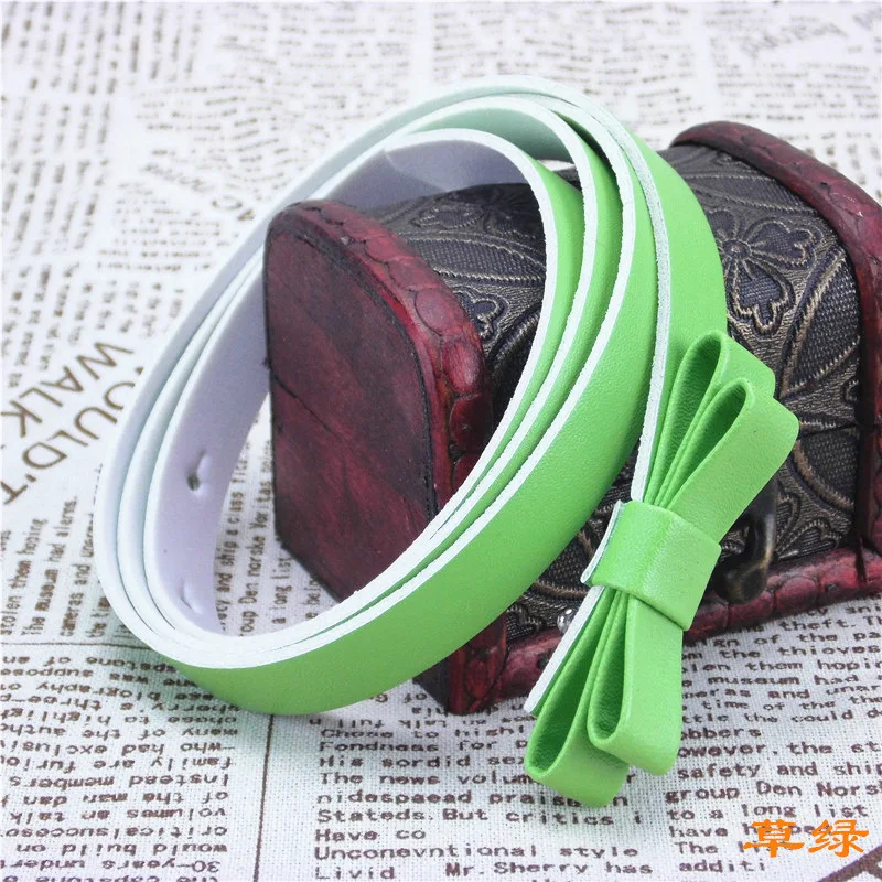 Женский Повседневный ремень из искусственной кожи тонкий пояс яркого цвета для