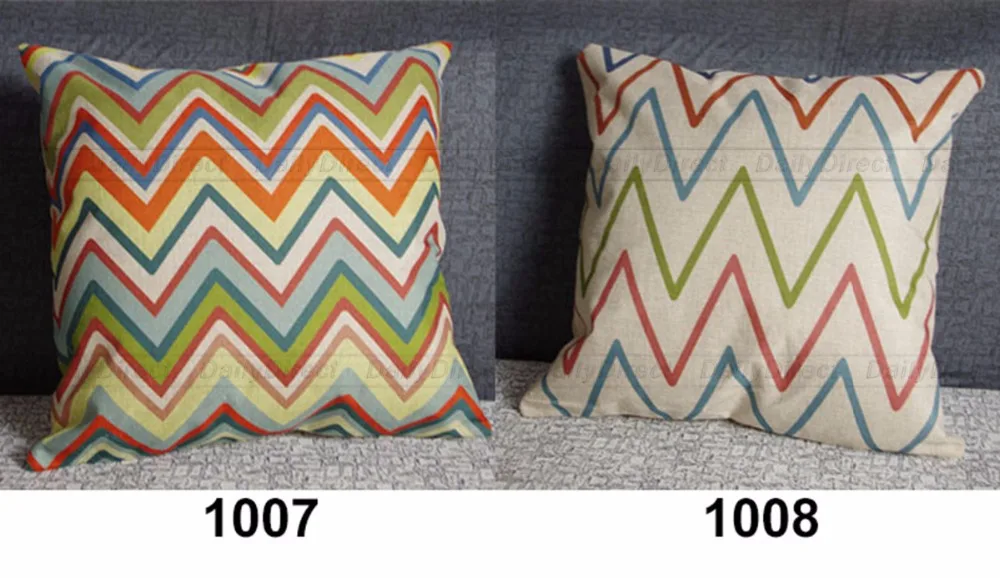 Различные композитные льняные наволочки красочные зигзаг 42x42 см украшения дома
