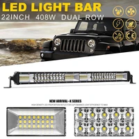 ynroad 408w 20inch dual rows led slim light bar offroad bar combo beam for truck boat hunting driving offroad light