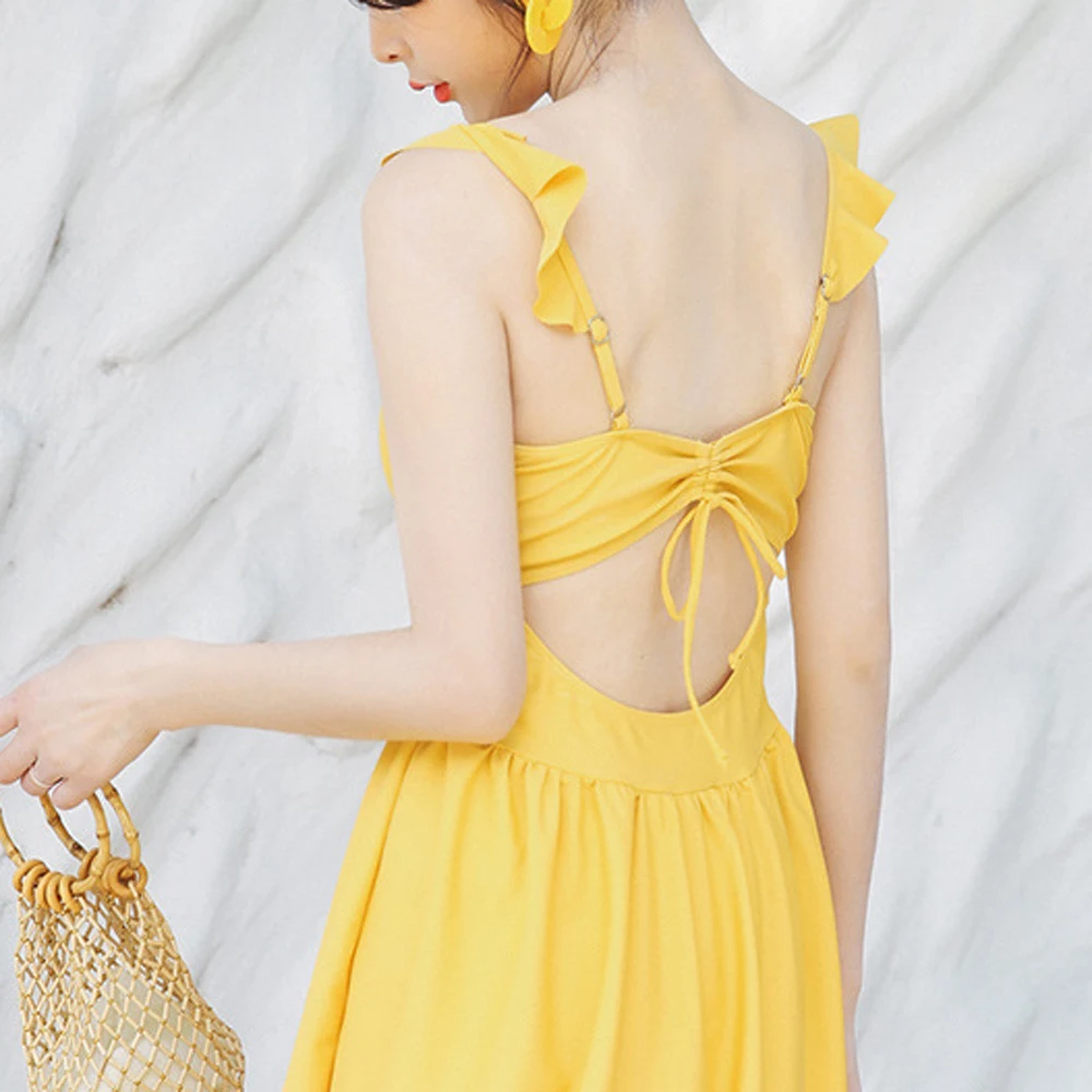 Korea Harajuku M-XL Beachwear Jumpsuits Sexy Knot Backless Bandage Overalls Female Holiday Bodysuits | Женская одежда