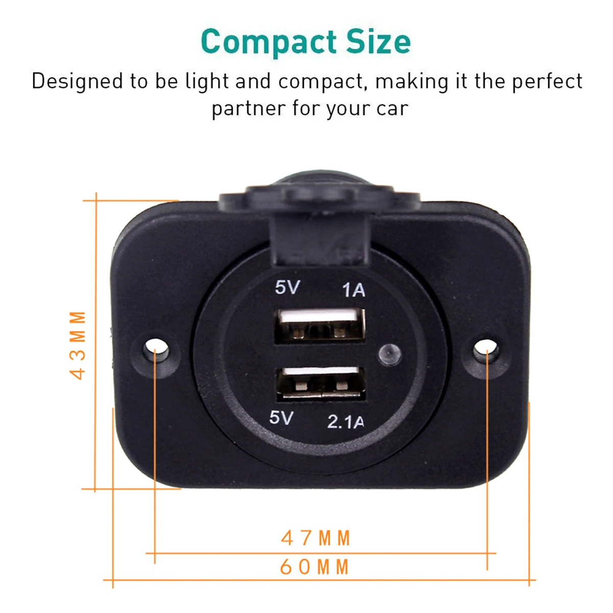 SOONHUA Dual-USB Автомобильное зарядное устройство цифровой дисплей зарядное устройство для автомобиля мотоцикла s Встроенный смарт-чипы Flameresistant материал