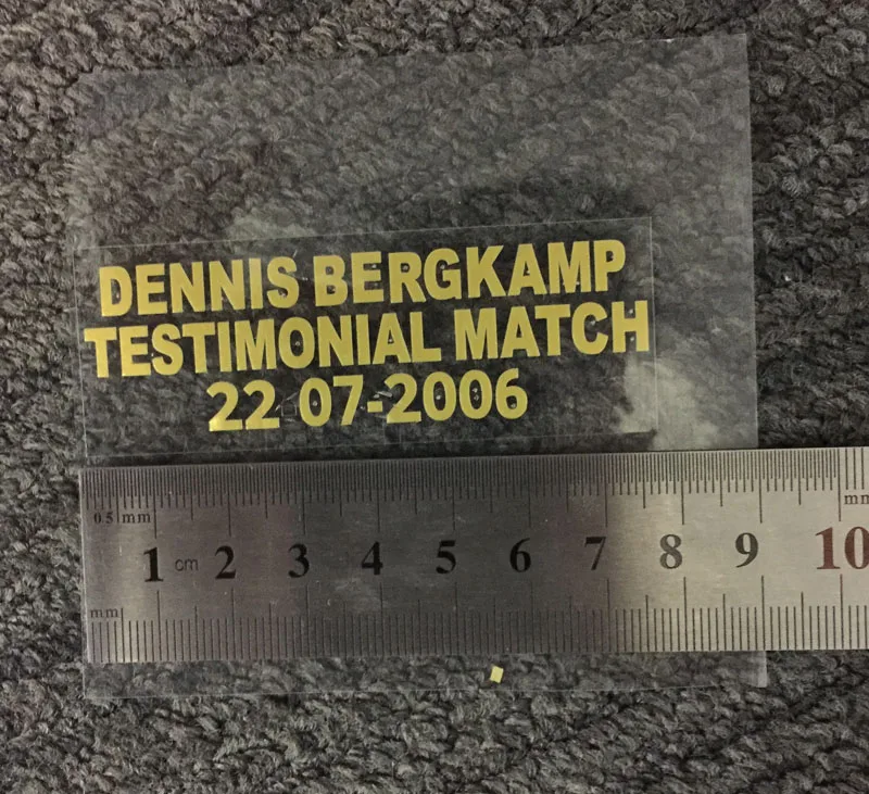 

2006 Dennis Bergkamp Testmonial Match Details 22-07-2006 Game Soccer Heat Transfer Patch