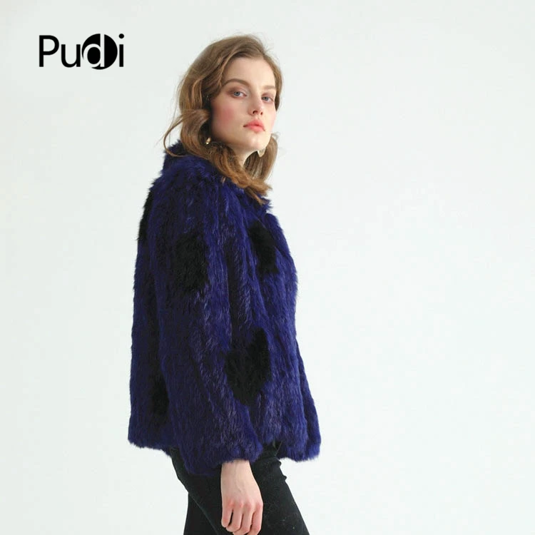 PUDI CT927 Женская осенне-зимняя куртка из натурального кроличьего меха с черными точками женская мода мех Рекс пальто