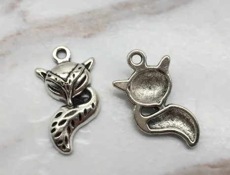 50 шт лиса античное серебро Очаровательная подвеска из сплава ручной работы