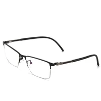 elastic hinge business men black half rim frame custom made prescription glasses photochromic greybrown myopia near sighted
