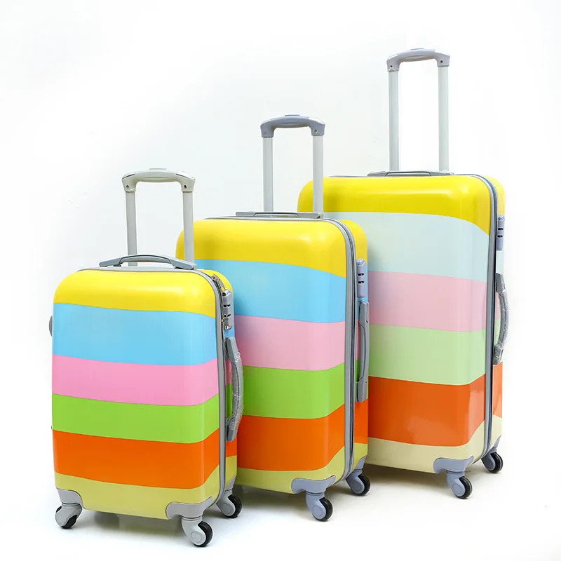 3-piece trolley case Printed pattern lock Luggage Universal wheel suitcase High quality PC Clothese storage valise20&quot24&quot28&quot | Багаж
