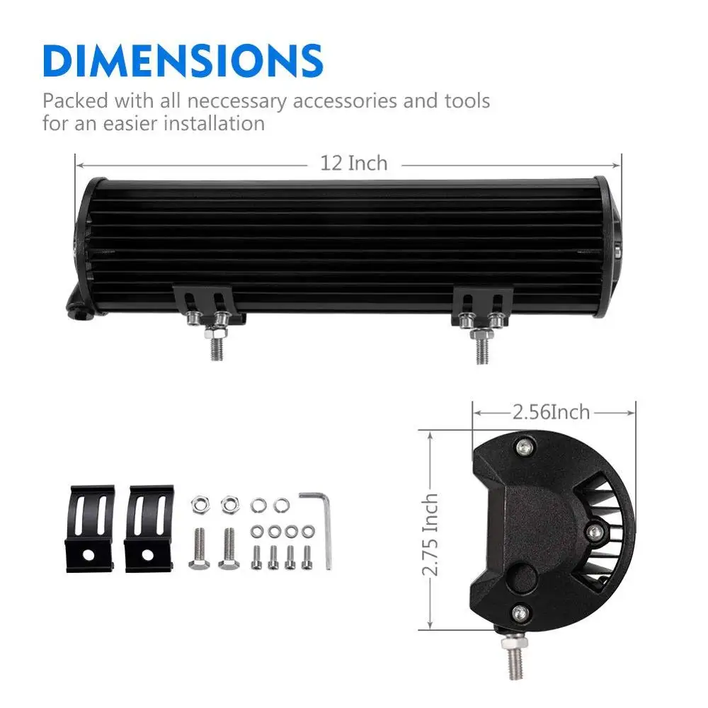 12-дюймовый светодиодный светильник-бар 1 шт. точечный прожектор комбинированный