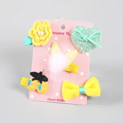 5 шт./компл. и бантом из ленты зажим для волос шпильки в форме на день рождения