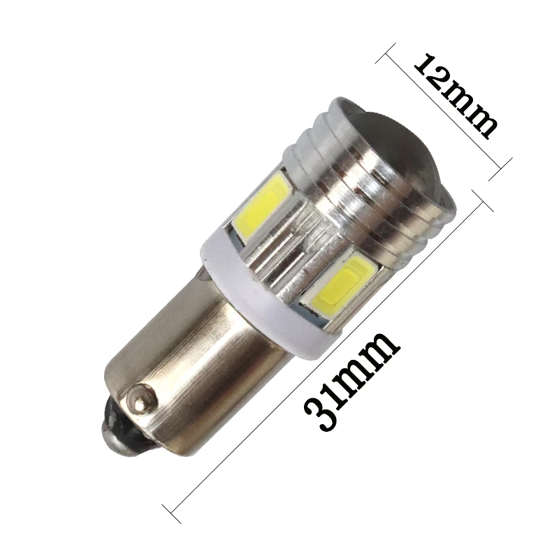 10 шт. T4W BA9S 6 SMD 5630 LED клиновидная лампа белый Янтарный 12 В стояночный купол для
