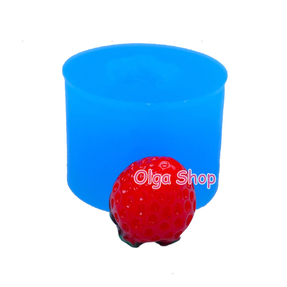 SYL081 19.3mm 3D Strawberry Silicone Mold - Fruit Cake Decoration Fondant Candy Chocolate Resin Jewelry Pendant Necklace | Дом и сад