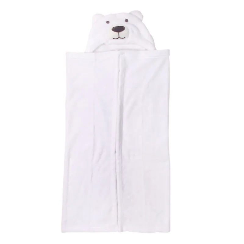 Лидер продаж удобный детский банный халат с белым медведем милый мультяшный