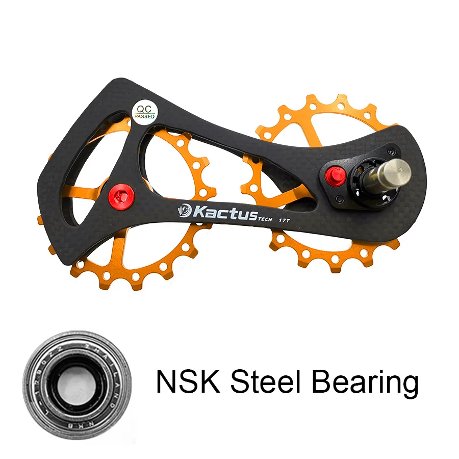 nsk steel 3 17 т углеродное волокно велосипедный задний переключатель Jockey колесный керамический подшипник велосипедный шкив задний для Shimano4600/4700/5700/5800 - Цвет: nsk steel 3