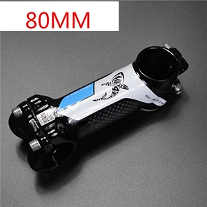 Blue 80mm EC90 Алюминий сплав и карбоновый вынос руля велосипеда дорожный велосипед ствол MTB/карбоновый держатель 31,8*28,6 мм 60/80/90/100/110/120 мм - Цвет: Blue 80mm