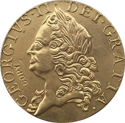 Позолоченные монеты 24 К 1756 Великобритания 1 копия Guinea - George II | Дом и сад